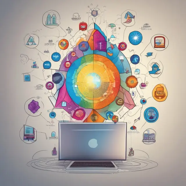 A vibrant scene of various gems representing different industries shining brightly, symbolizing the transformative impact of Knowledge Process Outsourcing (KPO) on diverse business domains