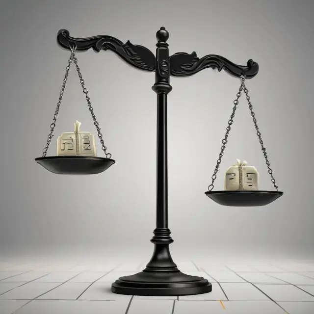 A banker meticulously balancing digital scales, symbolizing KYC regulations and maintaining financial security in the banking sector.