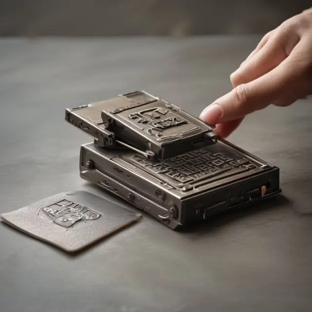 An ancient manual credit card imprinter brings transactions to life, creating multiple copies of sales records as a bridge between traditional methods and modern technology