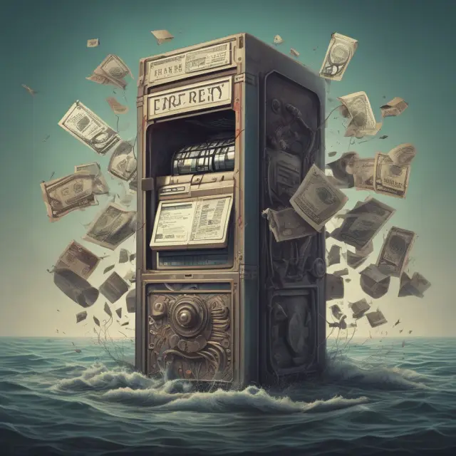 Vintage knuckle-buster imprinting a credit card onto an outdated carbon form, reflecting the waning era of manual transaction processing