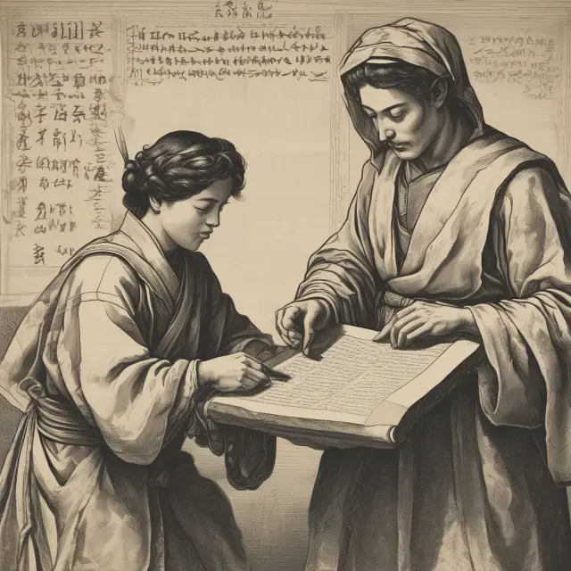 An employee teaching an apprentice how to use a knuckle-buster for credit card imprinting. Boosting team efficiency and knowledge transfer.