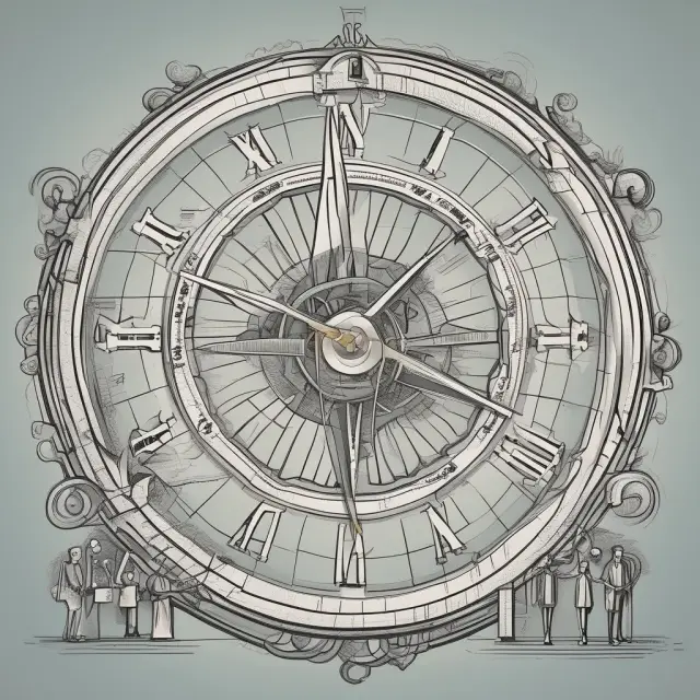 An intricate Swiss clock featuring various gears representing economic indicators, with the KOF Economic Barometer acting as the master conductor