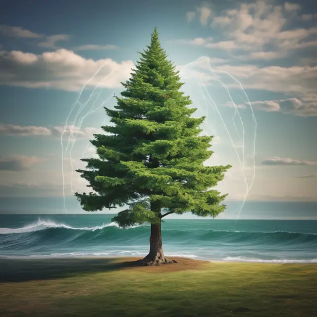 An evergreen tree growing through various expansion and contraction phases, representing the connection between long-term Kondratieff Waves and short-term business cycles