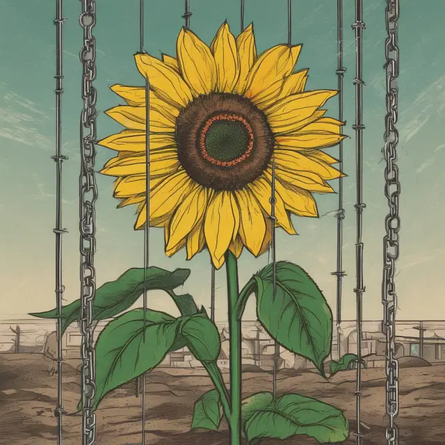 Sunflower representing Kondratiev’s economic theories breaking free from Soviet Union