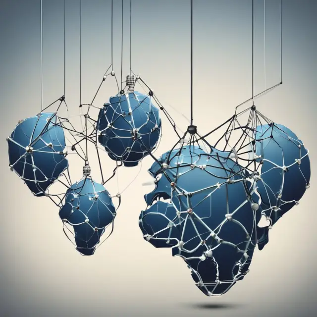 Four interconnected globes representing global indices: KOSPI 200, S&P 500, Hang Seng, and Taiwan Stock Exchange