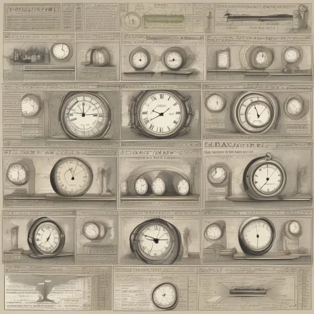 A time traveler holding a compass with various asset class symbols, journeying through the K-ratio landscape to measure return consistency