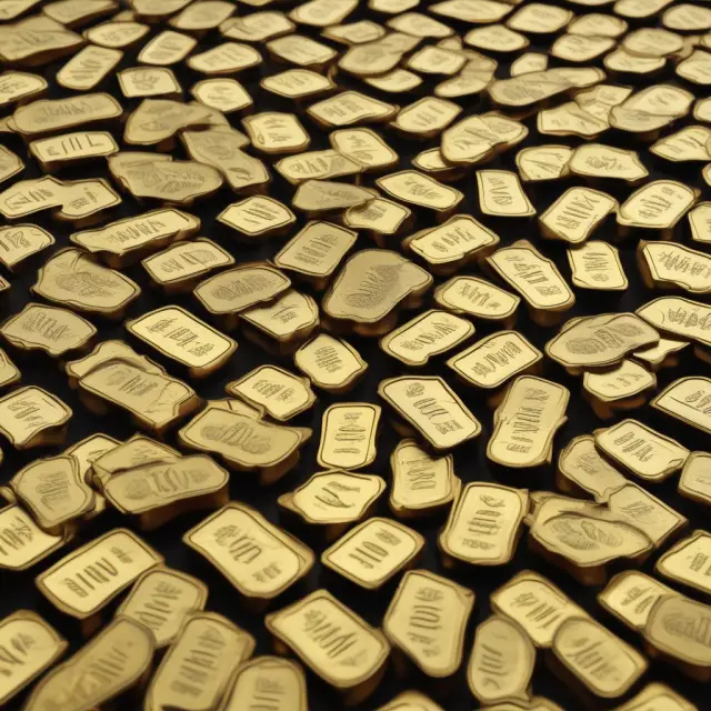 A golden scale balanced between a Krugerrand, exchange-traded fund (ETF), mutual fund, and gold bullion bar. Illustrating various investment options for gold