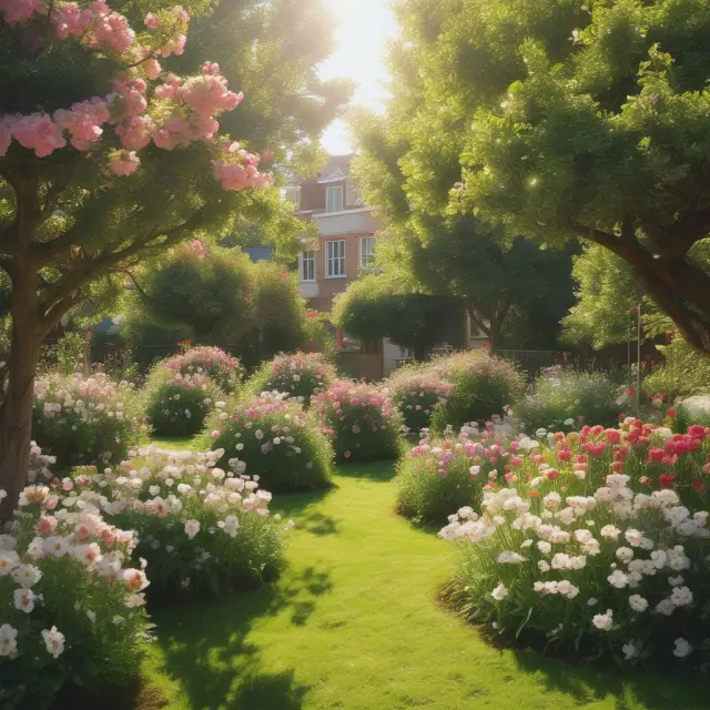 An image of a beautiful garden filled with blooming flowers representing various company stocks, nurtured by employees, symbolizing the benefits and alignment of interests in KSOPs.