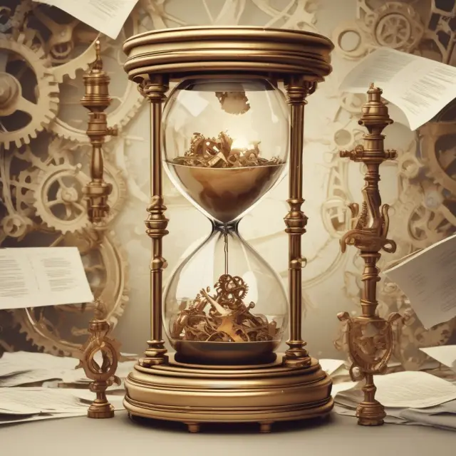 An hourglass filled with documents and gears represents the KSOP setup process and estimated timeframe