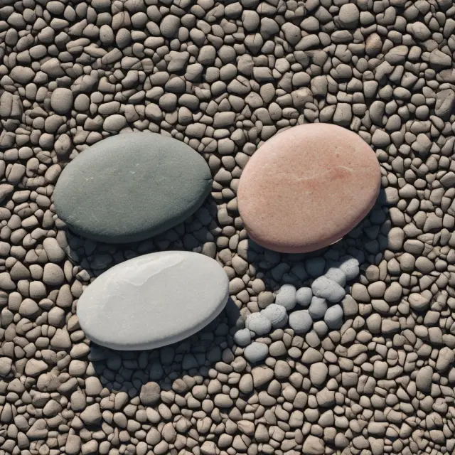 Two stones illustrating standard deviation (smaller stone with bell curve) and kurtosis (larger stone with pointed shape), symbolizing their role in risk assessment