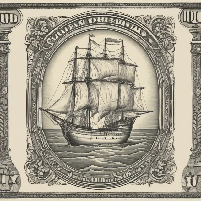 A Cayman Island dollar coin or note on a rocky shore, gently swayed by waves, symbolically transitioning to a fortress representing the islands
