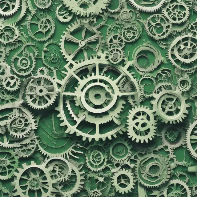 Interconnected gears symbolizing the Kyoto Protocol