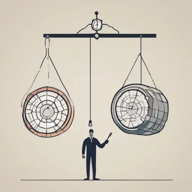 Labor market pendulum illustrating flexible and rigid conditions, influencing unemployment rates