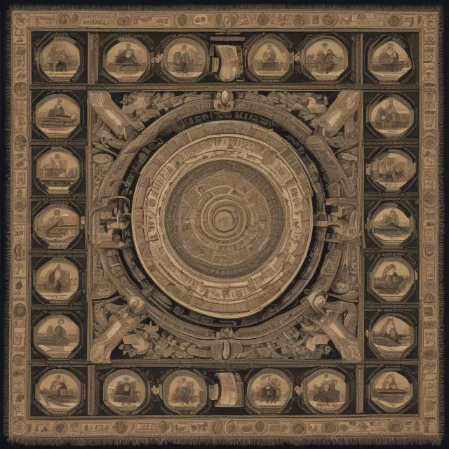 A metaphorical representation of industries with the most labor union membership as a tapestry woven from essential services, worker security, and power balance threads