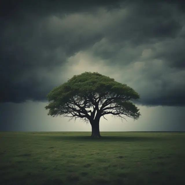 An image of a solitary tree in a tumultuous forest of stocks, representing an underperforming security