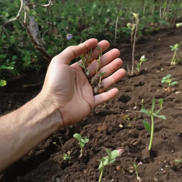 A desolate garden filled with underperforming stocks symbolizing laggards, waiting for growth through nurturing investment.
