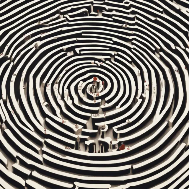 An image depicting stock laggards in a maze, representing the dilemma between potential gains and opportunity costs.