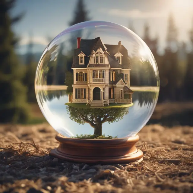 Imagery of a crystal ball reflecting the future implementation and benefits of a land value tax system