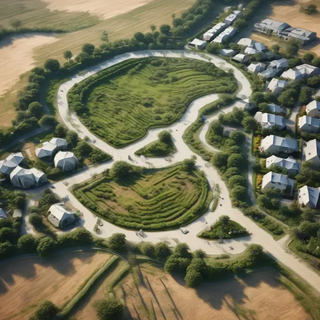 Image depicting vibrant urban landscapes transitioning to peaceful rural settings, representing land market trends and price changes.