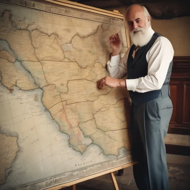 Appraiser assessing value of land parcels represented as precious gemstones on a map