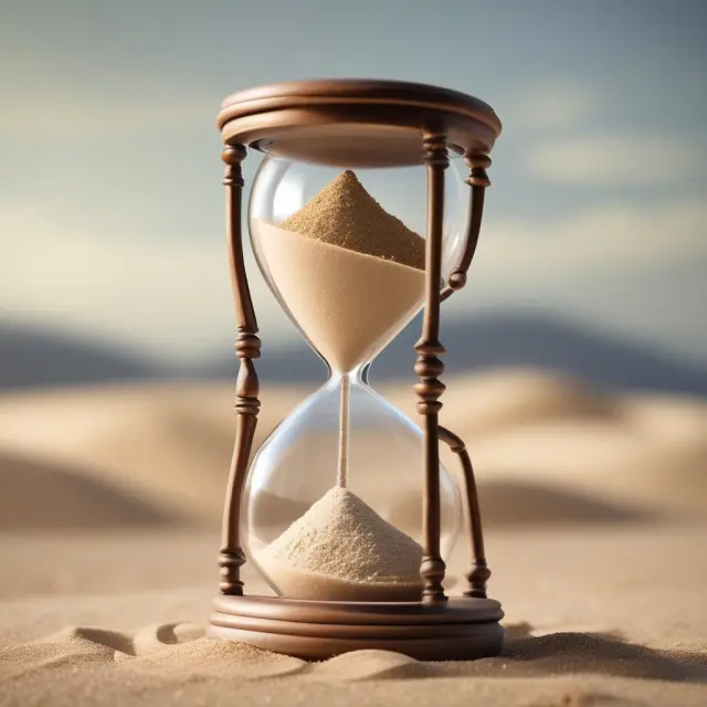An hourglass with a clock ticking above it, representing increased premiums and potential uninsurability due to lapsed insurance coverage