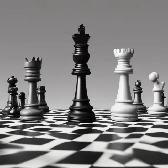 Large trader reporting: Giant chess pieces symbolize their impact on market regulation.