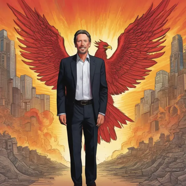 Phoenix symbolizing Larry Ellison, born on Chicago