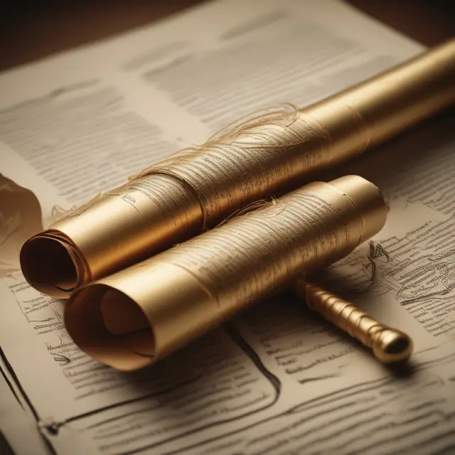 A golden scroll with intricate designs depicts the importance of updating a will through various life milestones