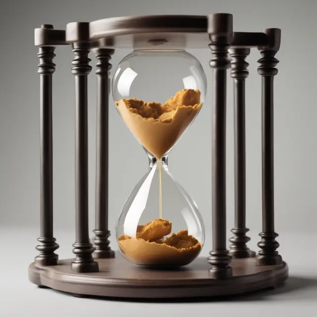 Traders making decisions before the last trading day of options contracts, represented by an hourglass