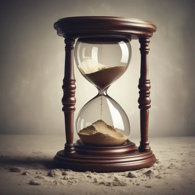 Visualizing the concept of last trading day for derivatives as an hourglass filled with futures contracts