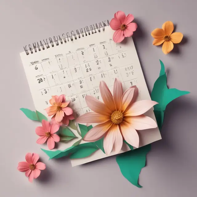 A calendar unrolling with bills blossoming as flowers: strategies for avoiding late fees through automation, budgeting, communication, and timely payments.