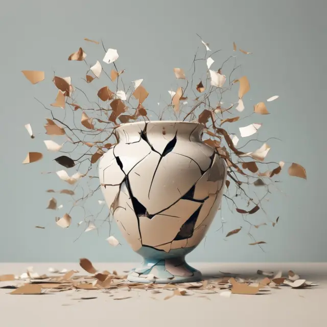 Image of a cracked vase representing a damaged credit score due to late payments