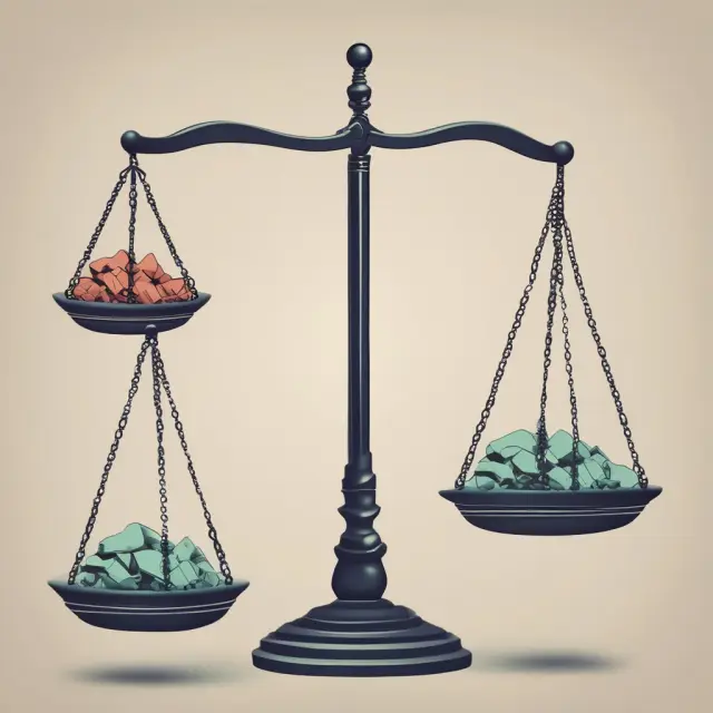 A balance with scales showing one side weighing heavier than the other, representing disparities in transportation costs and their impact on global price equivalence.