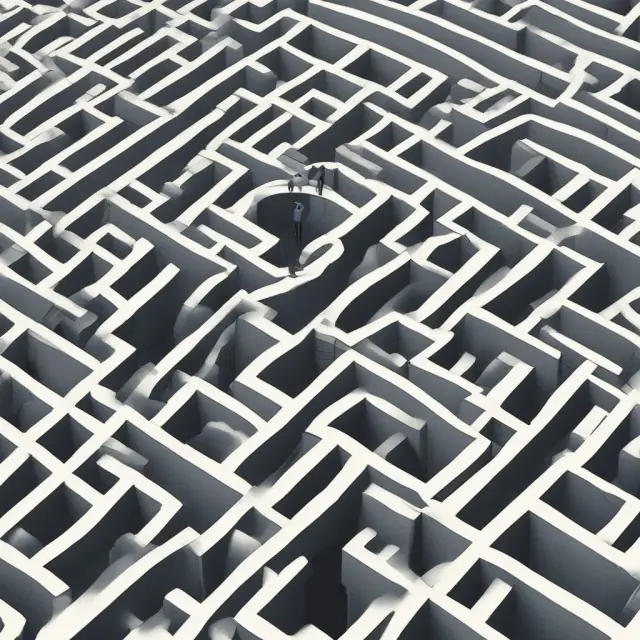 Person exploring various health insurance options, including COBRA and affordable alternatives, on a maze journey during a layoff