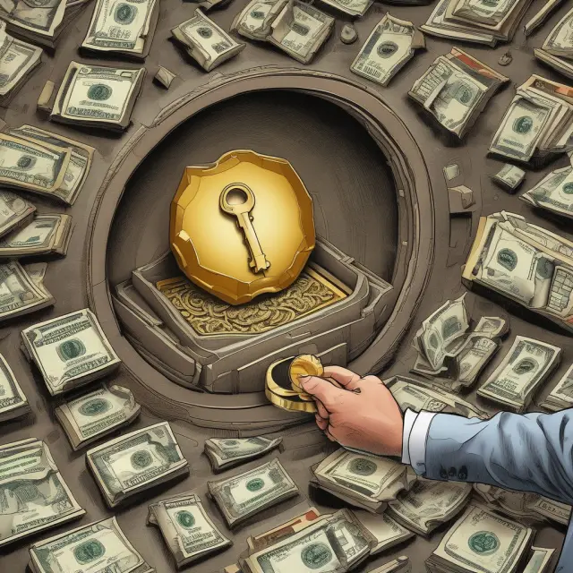 A dealer offering a golden key to an intricately crafted vault labeled 