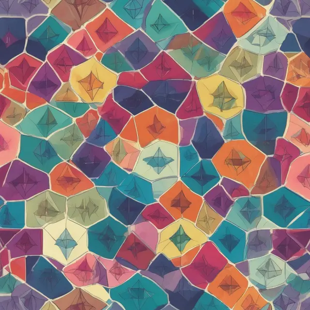 An intricate kaleidoscope pattern showcasing various North American companies united by the Loan Credit Default Swap Index for efficient risk management and diversification.
