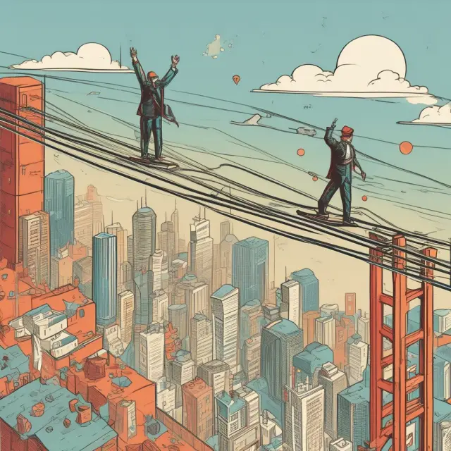 Lead bank navigating risks (reputation, financial, legal, operational) and rewards (fees, network expansion, expertise) on a tightrope