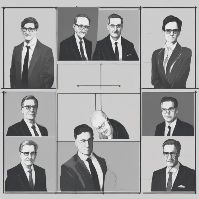 Image of a Leadership Grid with five leaders represented by different positions, illustrating various leadership styles and their potential impacts.