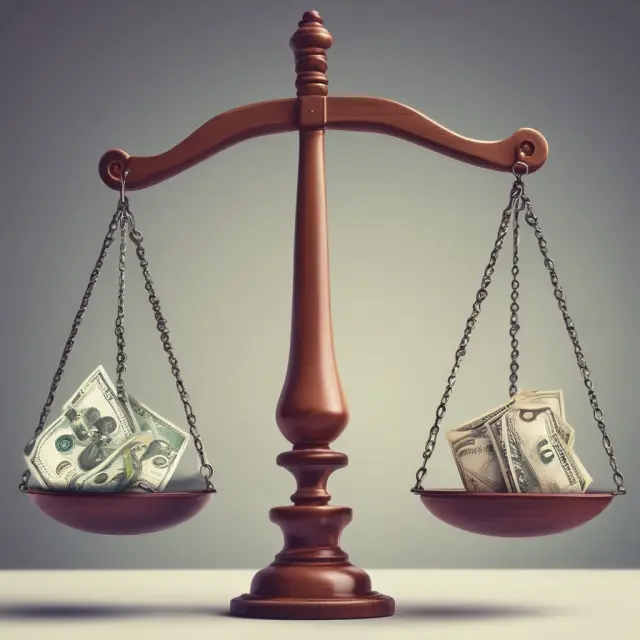 Image showing two scales with one side representing the advantages, the other the disadvantages of using leads and lags strategies in currency transactions