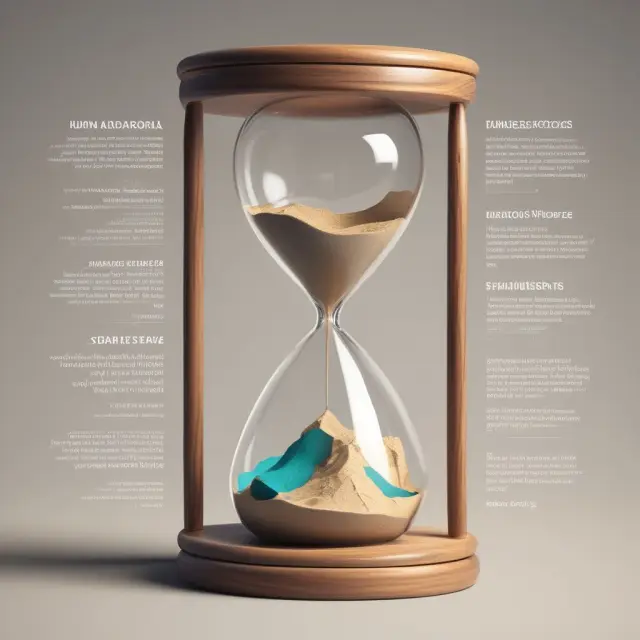 An hourglass with four compartments labeled 