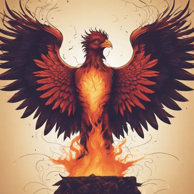 A phoenix emerging from flames, signifying the transformative power of validated learning and consumer input in lean startups