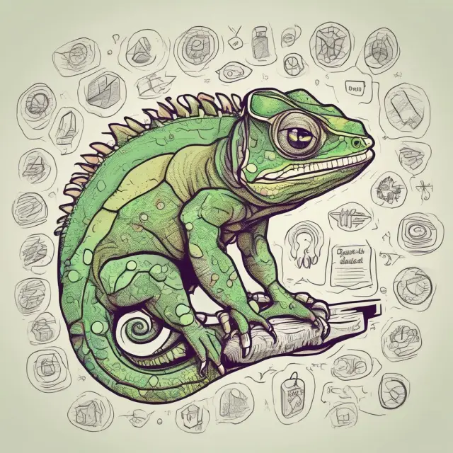 An agile lean startup depicted as a chameleon morphing into different shapes to represent adaptability and change based on consumer demands