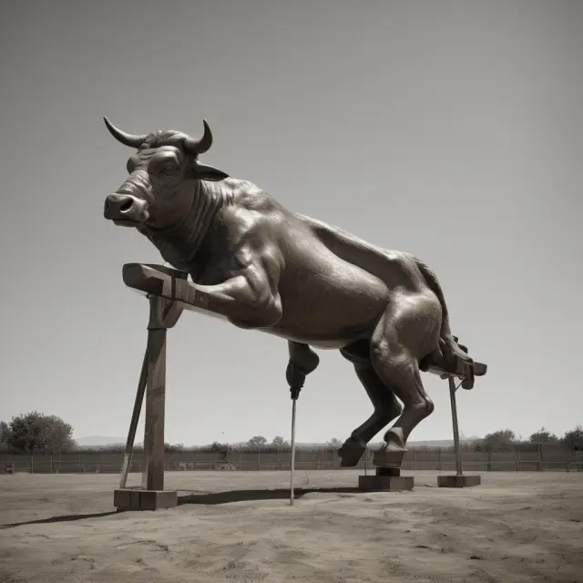 A balanced seesaw with a bull and bear figurine representing buyers and sellers. The seesaw illustrates the volatile nature of long-term index options through time.
