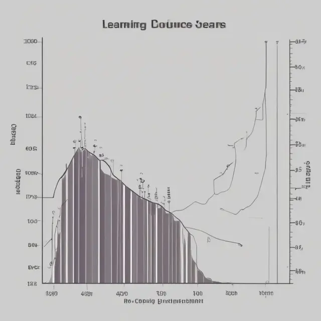 Visualization of learning curve as a waterfall with each drop representing cost reduction until diminishing returns