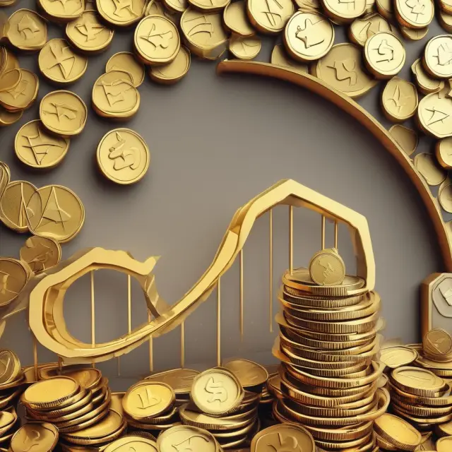 A graph depicting a rising learning curve surrounded by gold coins, representing cost savings and improved efficiency from economies of scale