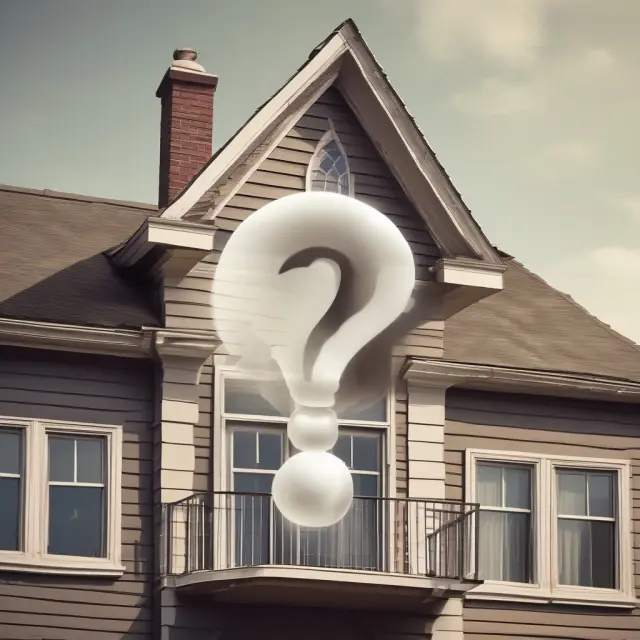 House with question mark bubble above it for FAQs on lease option agreements