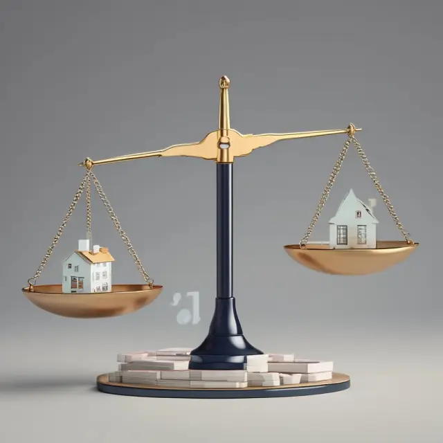 Balanced scale depicting property tax payments in a single net lease arrangement between tenant and landlord