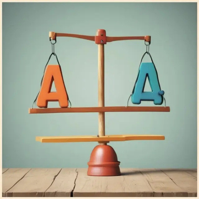See-saw with lease rate (question) and answer weights in balance, representing a FAQ scenario