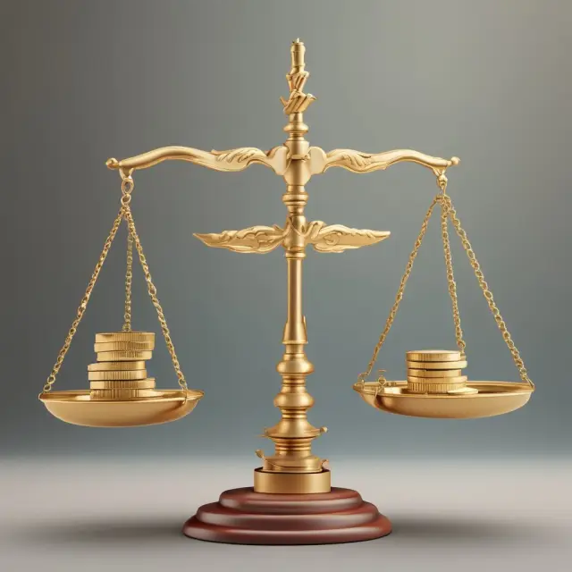 Golden coins symbolizing leaseholds being exchanged on a balance scale, representing the agreement between a tenant and landlord.
