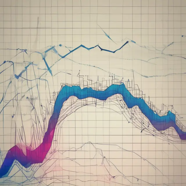 A comparison of linear and non-linear regression techniques, with a line graph illustrating their difference in modeling financial trends using least squares method